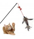 Top kwaliteit huisdier kat speelgoed leuke ontwerp vogel veer teaser wand 